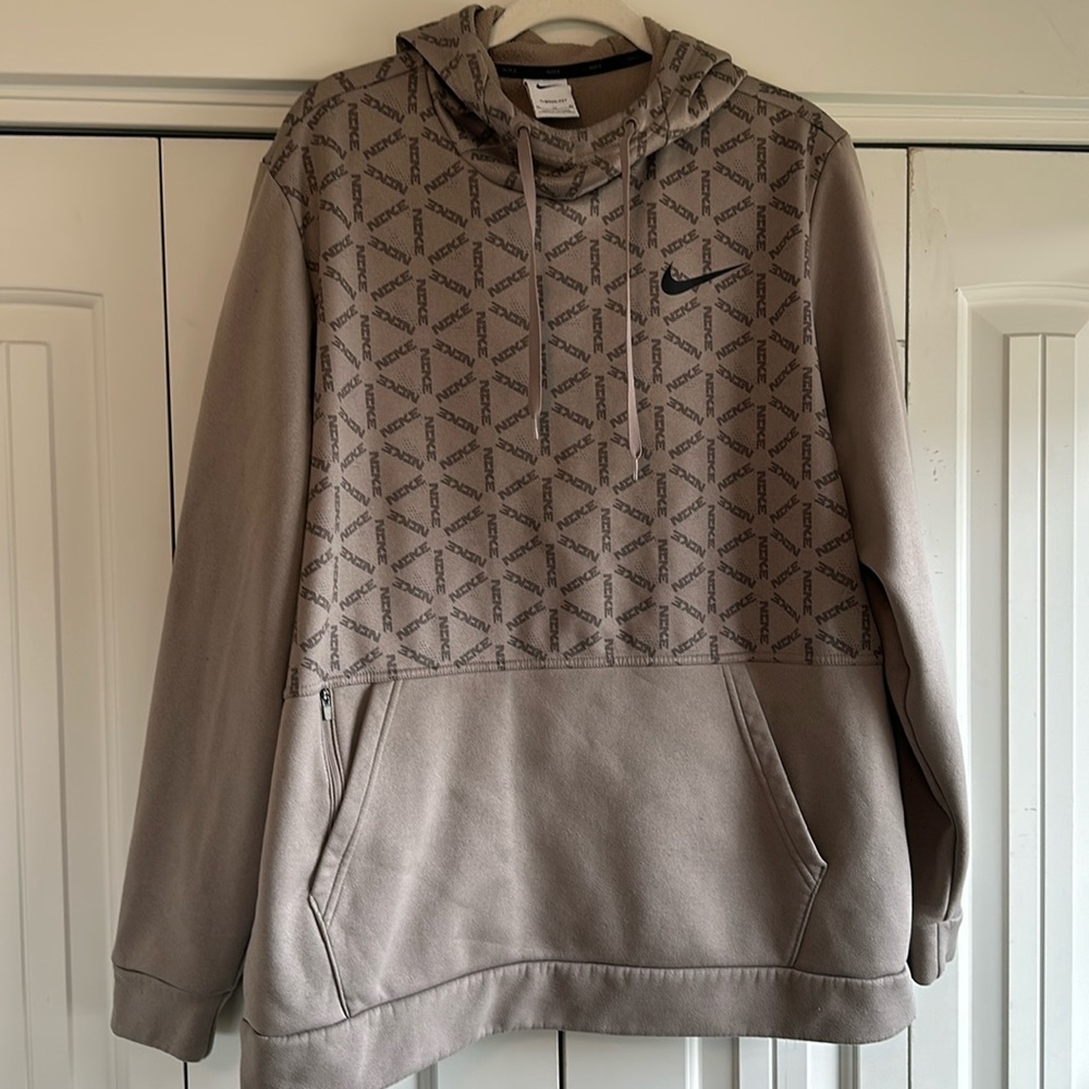 Tan Nike hooded sweatshirt